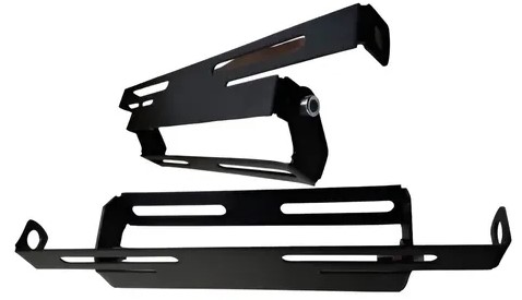 PORTA PLACA RETRACTIL NEGRO GRANDE INOX