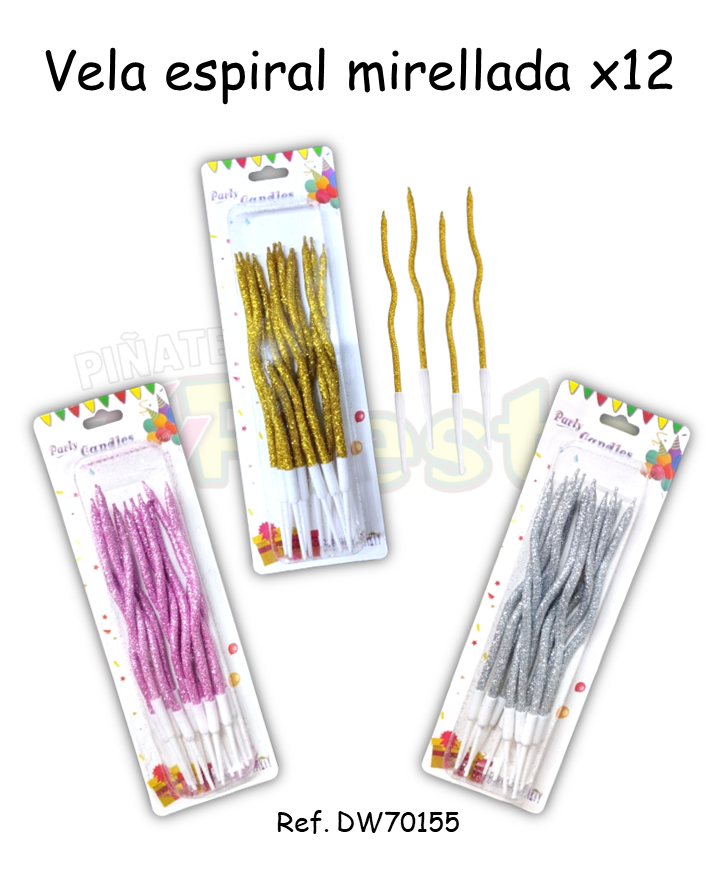 VELA ESPIRAL X12 MIRELLADA DW70155