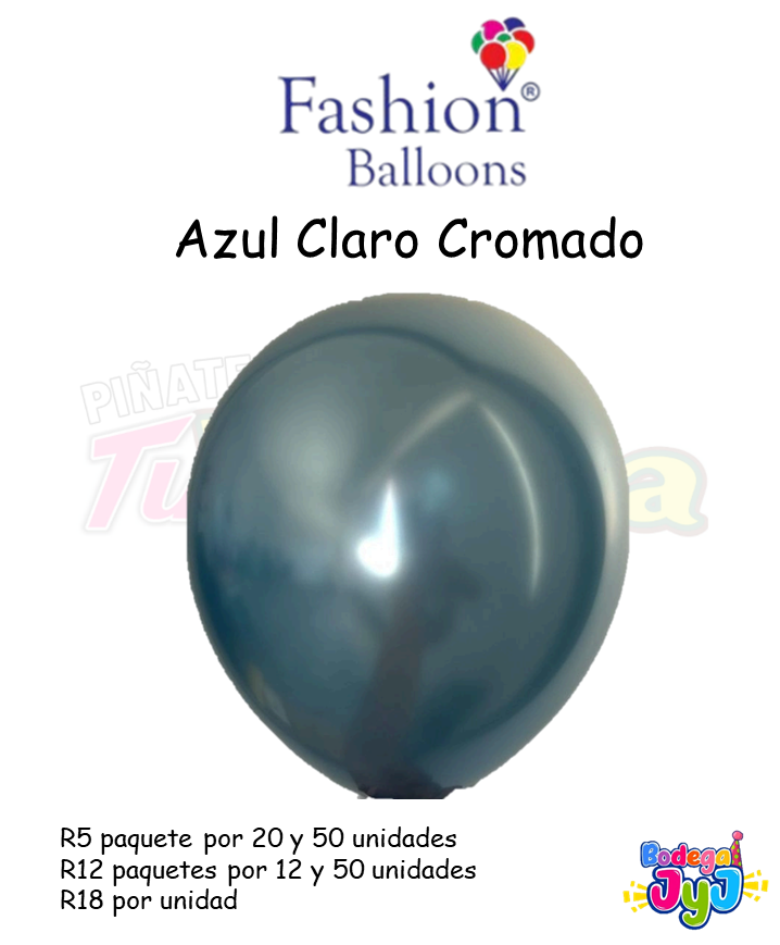 GLOBO AZUL CLARO CROMADO FASHION BALLONS