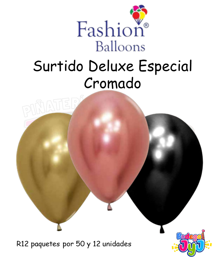 GLOBO SURTIDO DELUXE ESPECIAL CROMADO FASHION BALLONS
