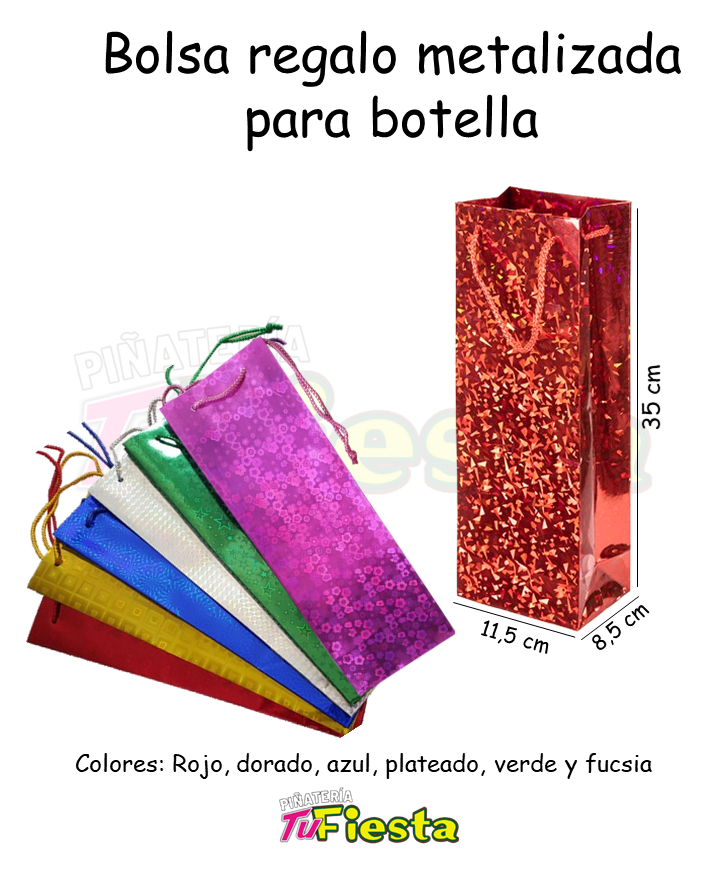 BOLSA REGALO METALIZADA PARA BOTELLA DW16444