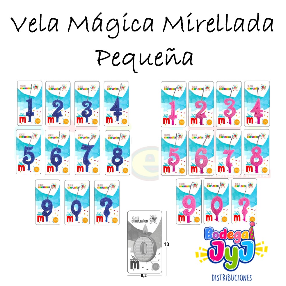 VELA MAGICA MIRELLADA PEQUEÑA