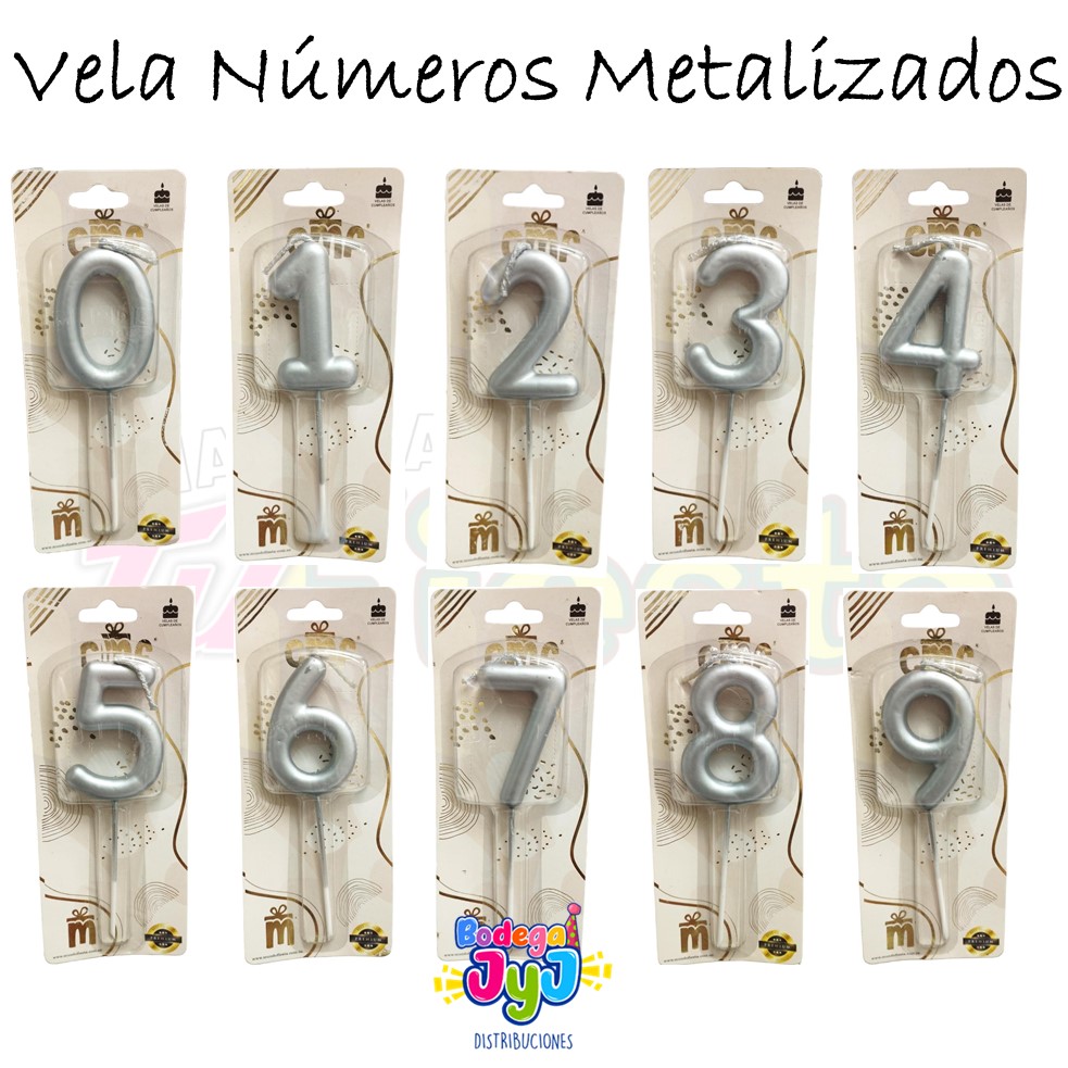 VELA NUMERO METALIZADA PREMIUM