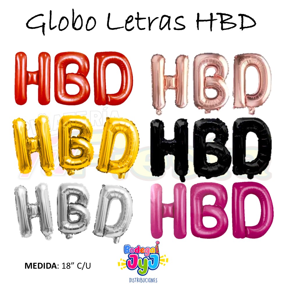 GLOBO LETRAS HBD 16"