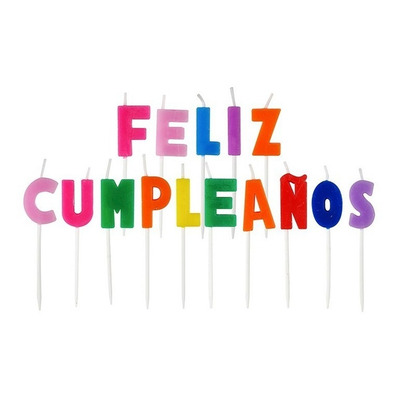 VELA LETRAS FELIZ CUMPLEAÑOS COLORES DW70157