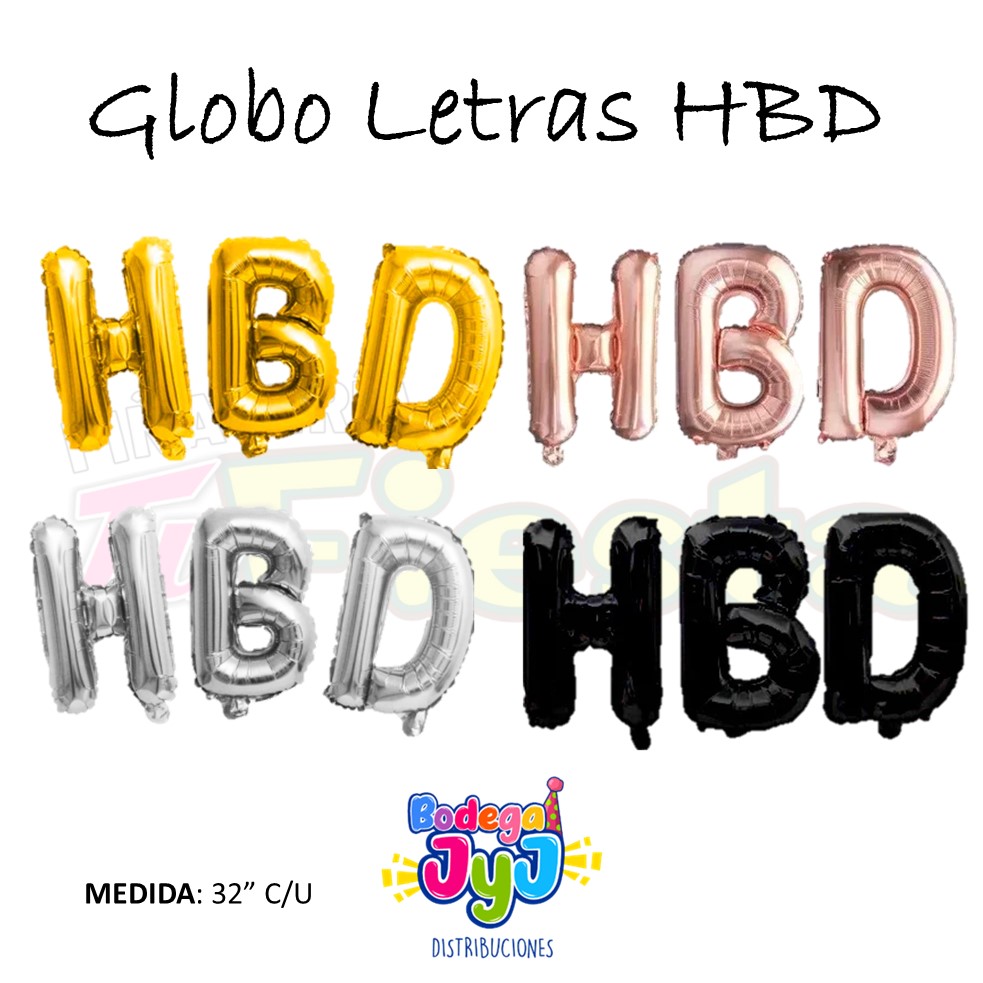 GLOBO LETRAS HBD 32"