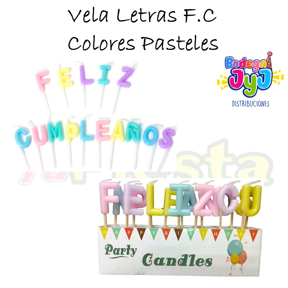 VELA LETRAS F.C PASTEL SURTIDO Gi-1512