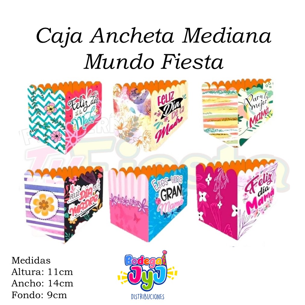 CAJA ANCHETA MEDIANA MF - FELIZ DÍA MAMÁ