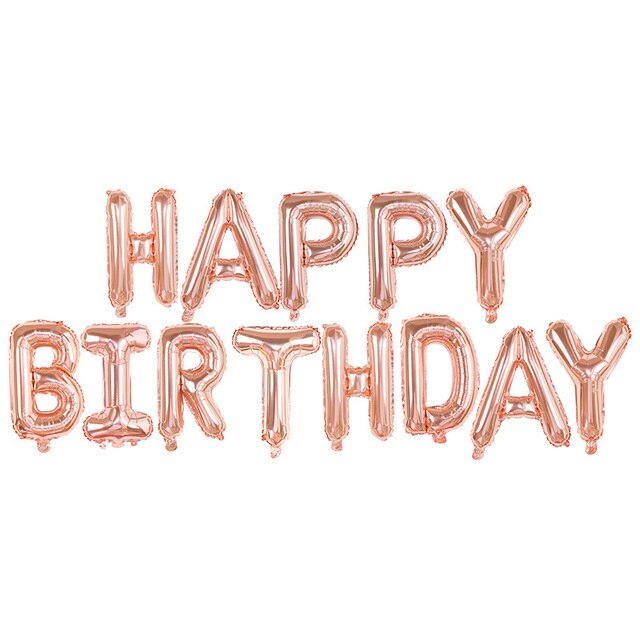 GLOBO LETRAS METALIZADAS HAPPY BIRTHDAY