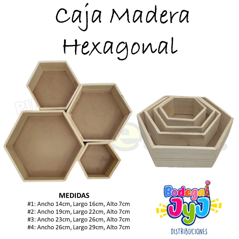 CAJA DE MADERA HEXAGONAL