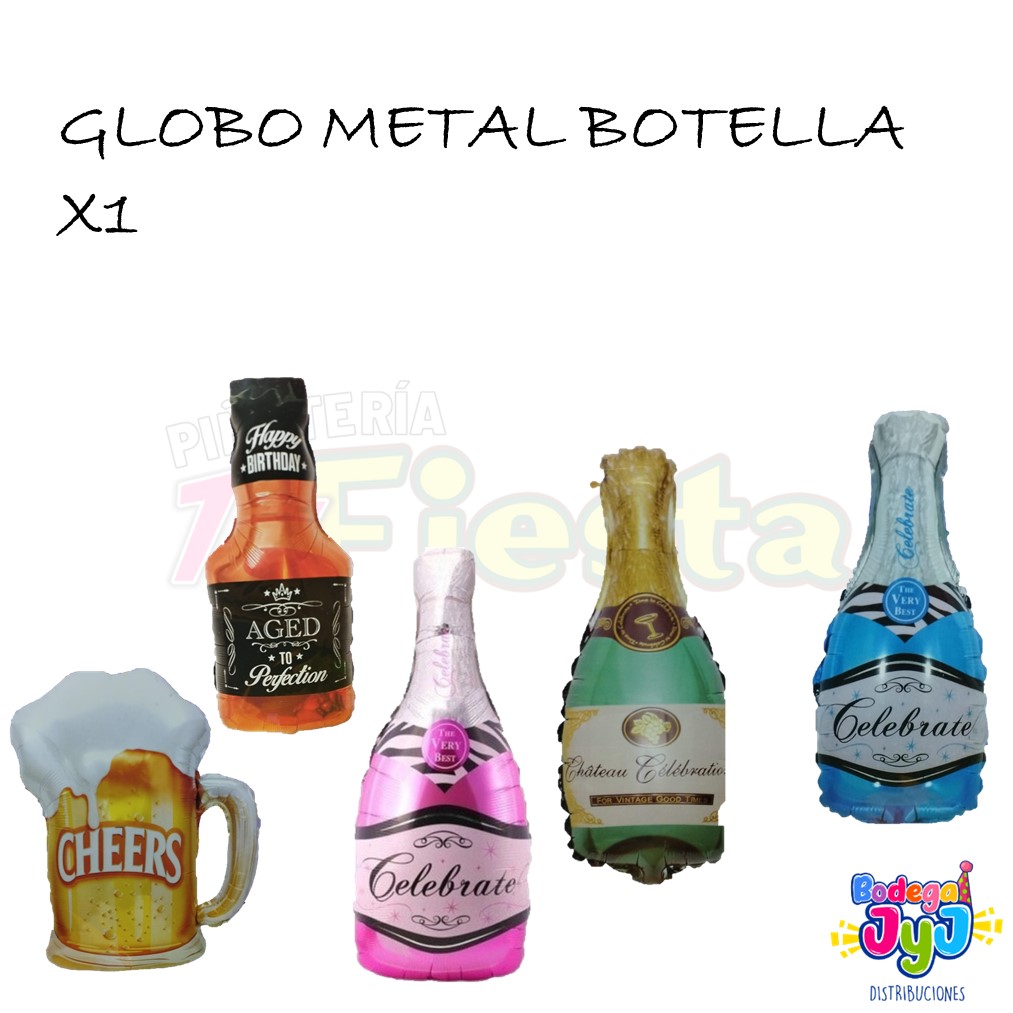 GLOBO METALALIZADO BOTELLA O COPA