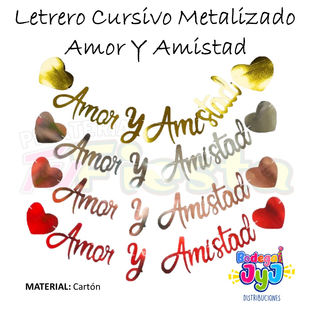 LETRERO CURSIVO AMOR Y AMISTAD - EDUAR