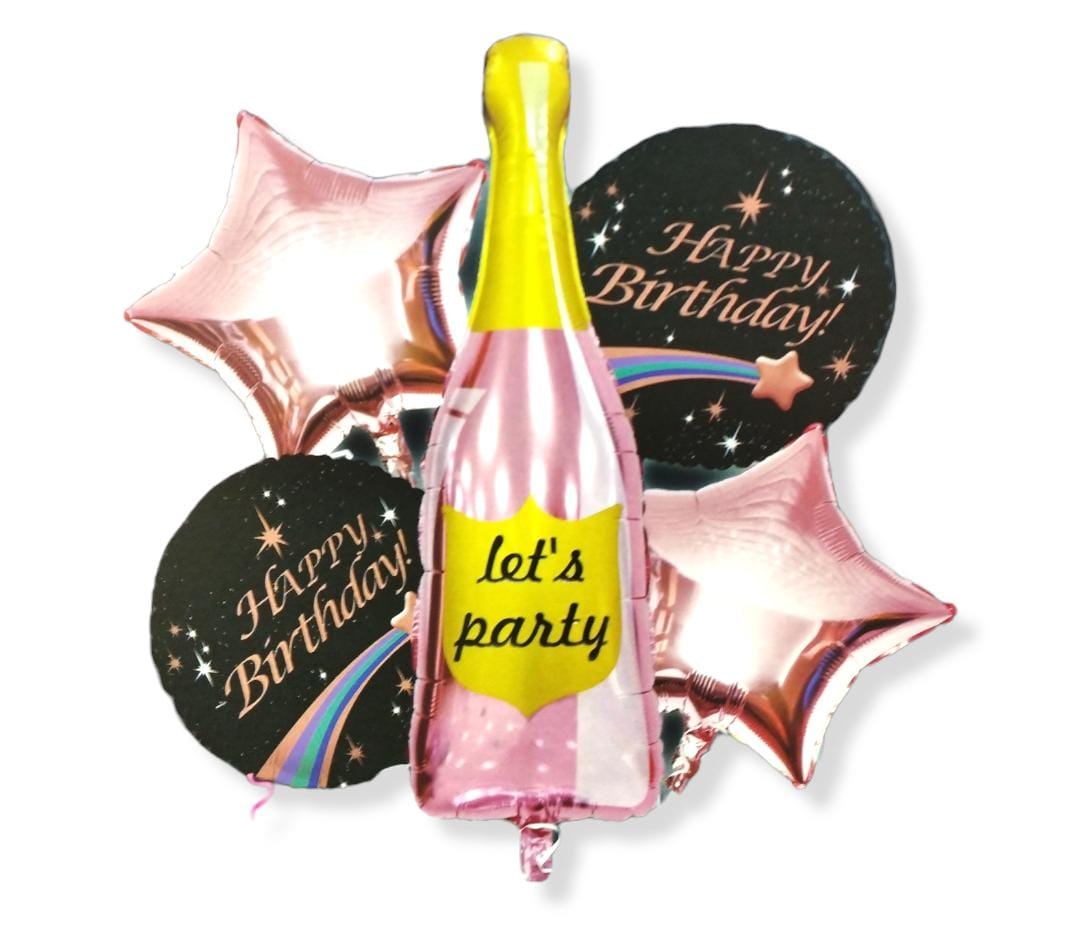 SET GLOBOS X5 BOTELLA VINO