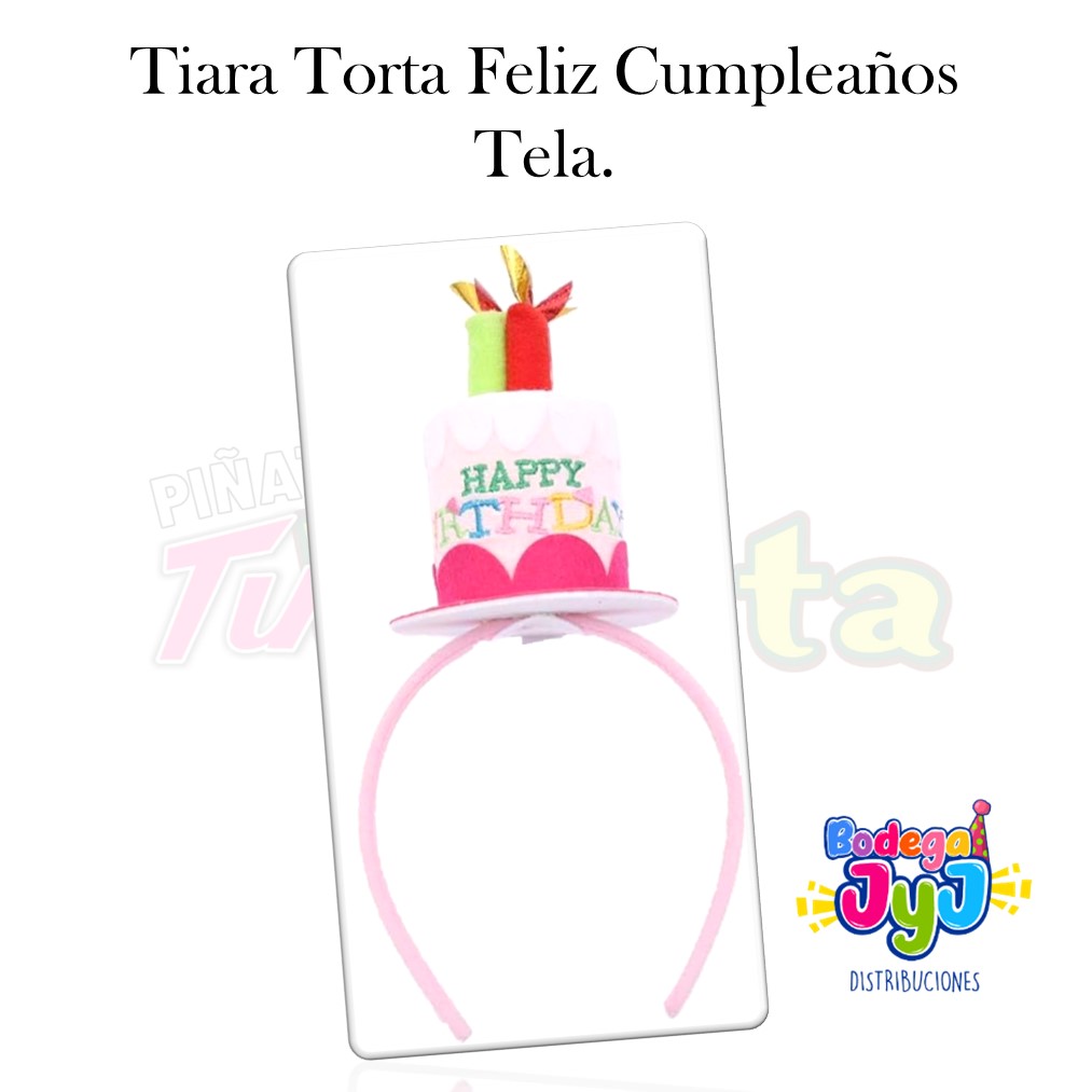 TIARA TORTA FELIZ CUMPLEAÑOS TELA 23GL-17