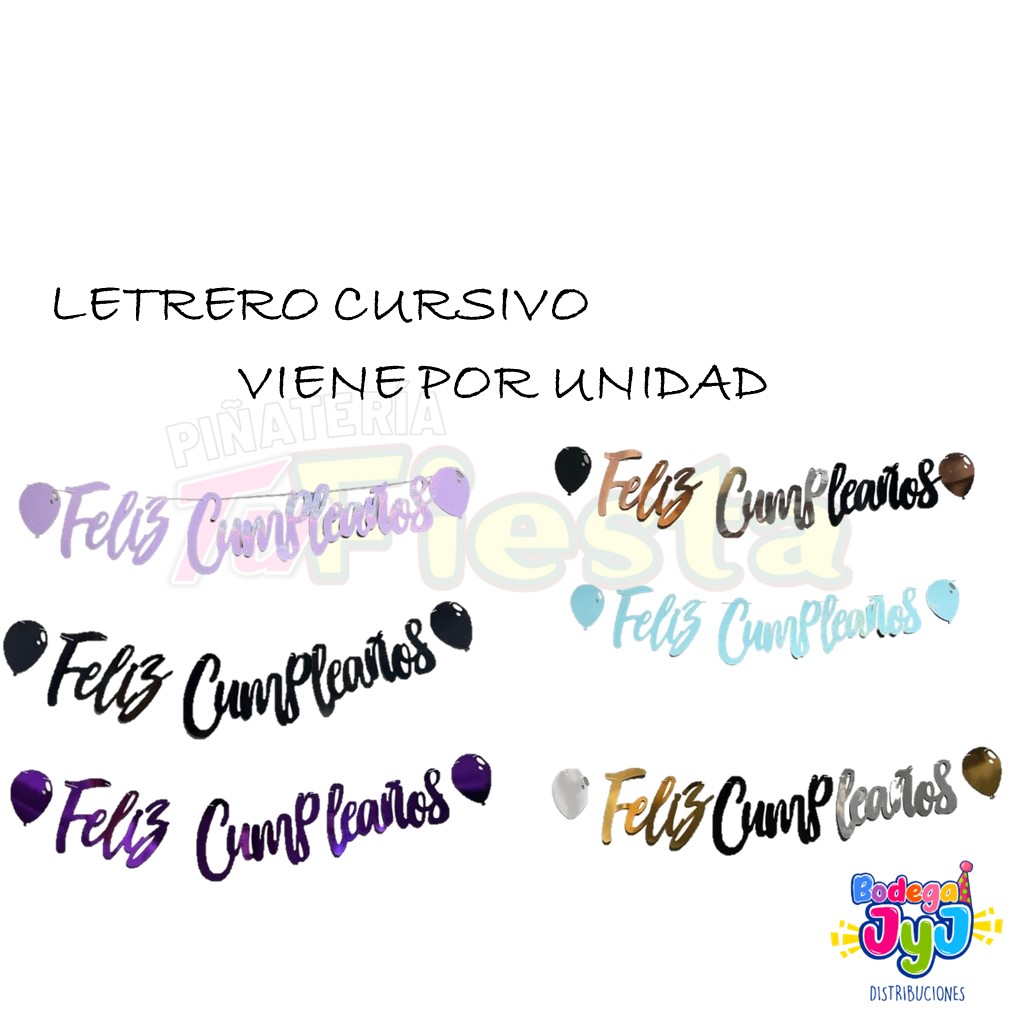 LETRERO CURSIVO FELIZ CUMPLEAÑOS - EDUAR