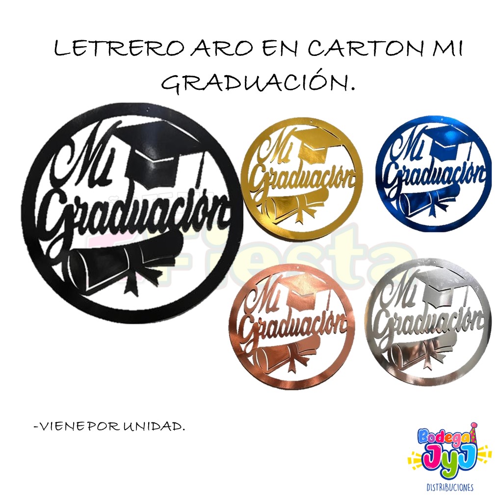 LETRERO ARO CARTON MI GRADUACION - EDUAR