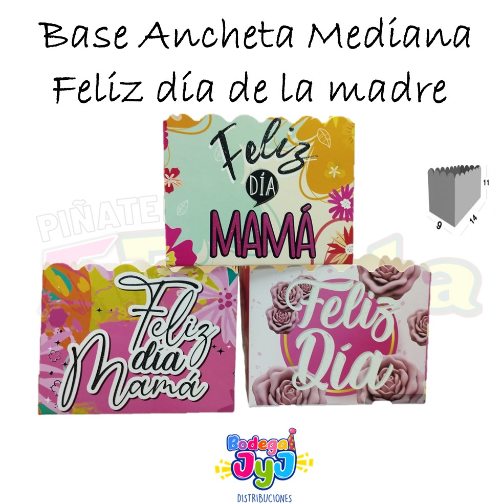 CAJA ANCHETA MEDIANA DIA DE LA MADRE MUNDO FIESTA