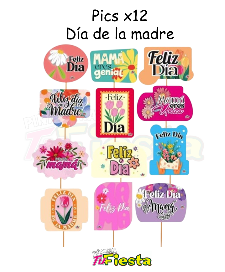 PICS DIA DE LA MADRE X12 MUNDO FIESTA