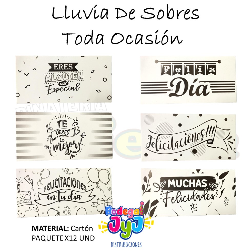 LLUVIA DE SOBRES ESTAMPADO X12 BODEGA