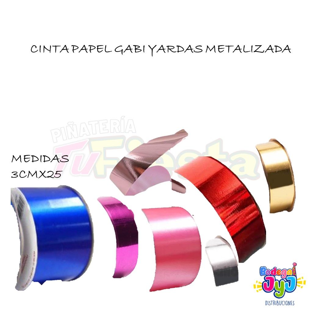 CINTA PAPEL GABI 3CM X50 YARDAS METALIZADA