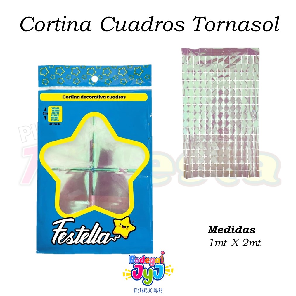 CORTINA CUADROS GRANDES TORNASOL 1X2MT