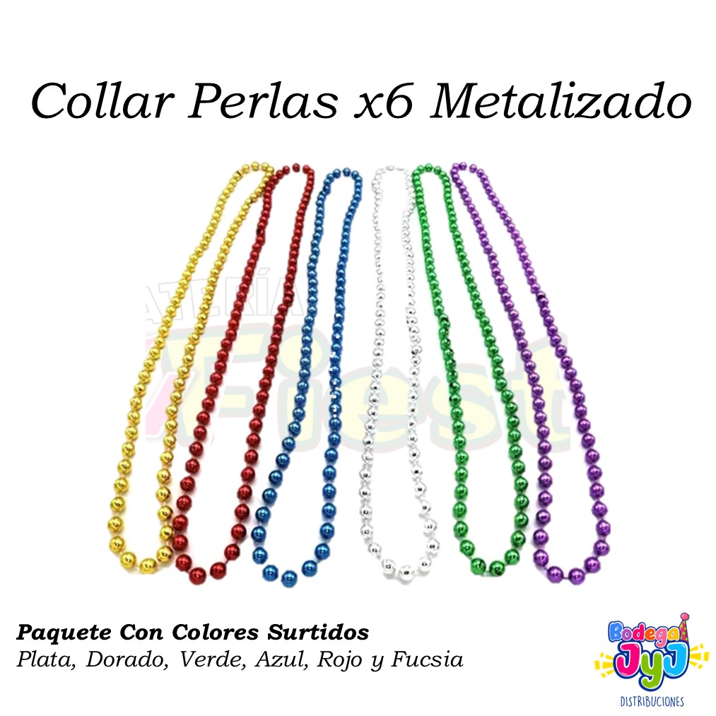 COLLAR PERLAS X6 METALIZADO