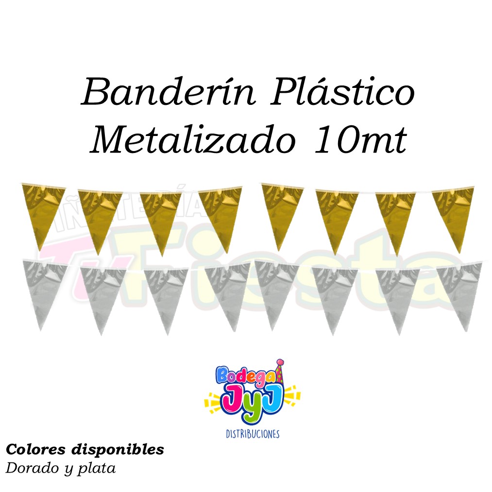 BANDERIN PLASTICO METALIZADO 10MT