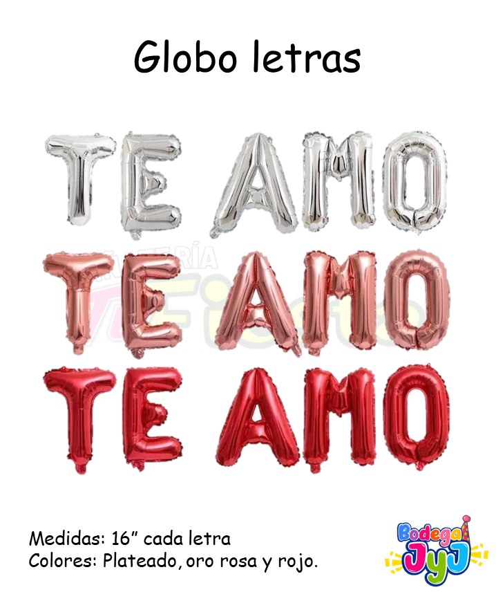 GLOBO LETRAS TE AMO