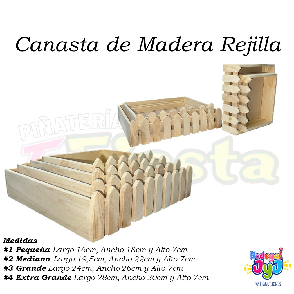 CANASTA DE MADERA REJILLA