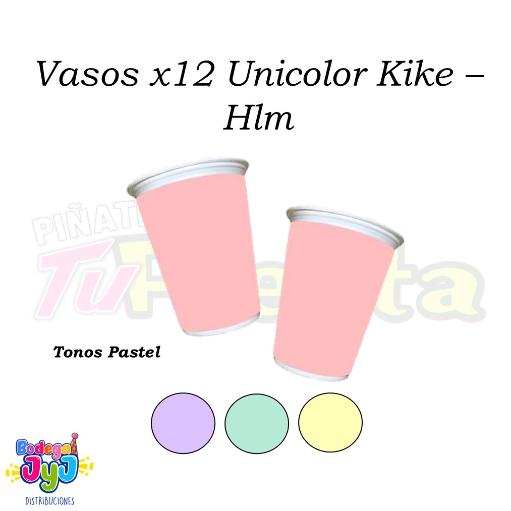 VASOS X12 UNICOLOR KIKE – HLM
