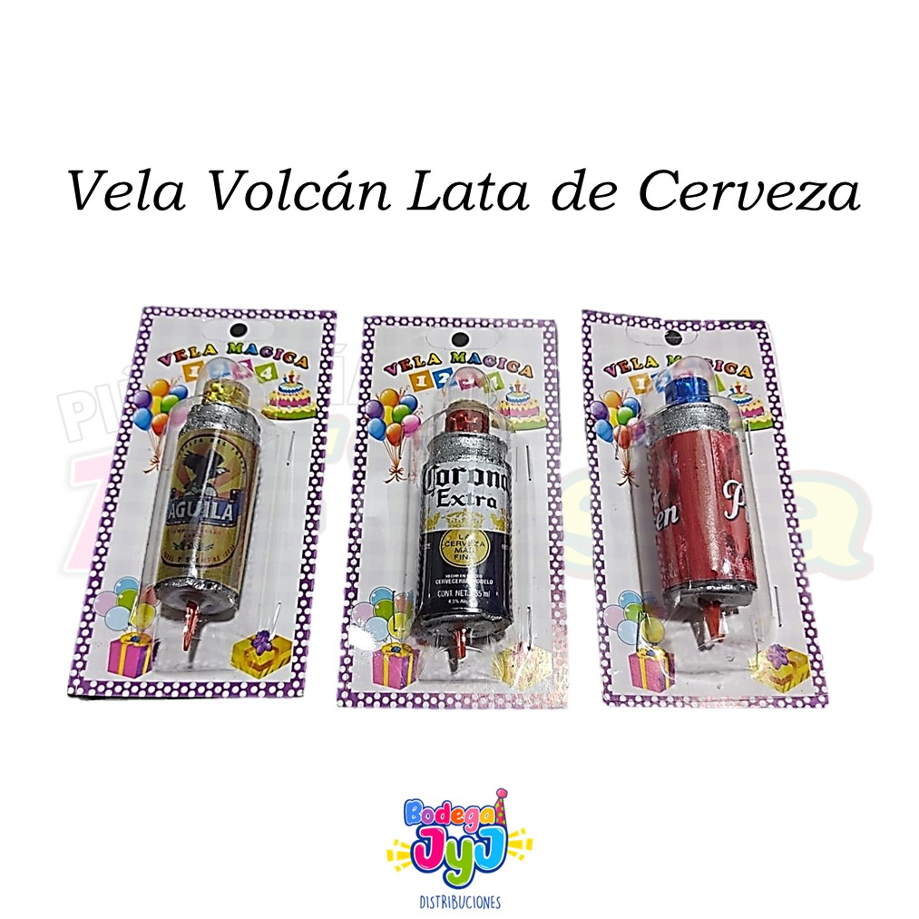 VELA VOLCÁN LATA DE CERVEZA