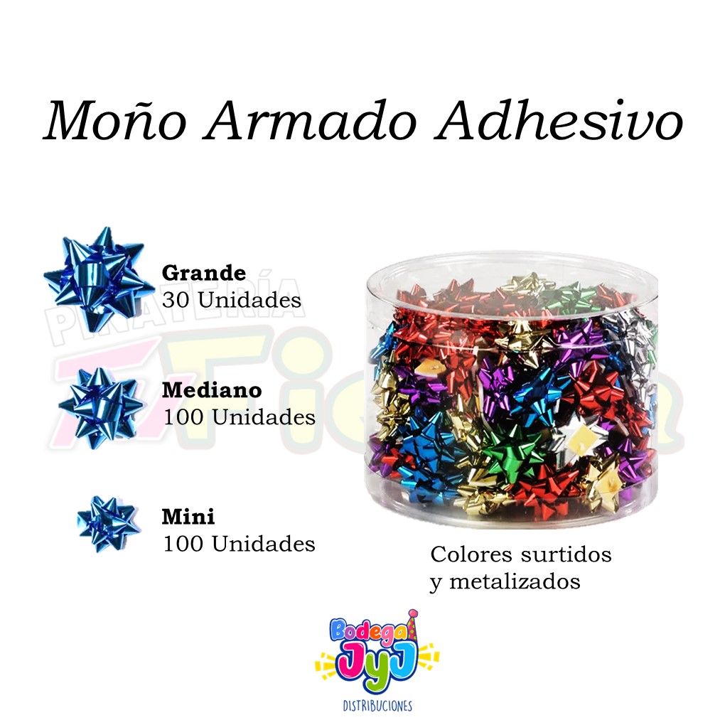 MOÑO ARMADO ADHESIVO METALIZADO CAJA