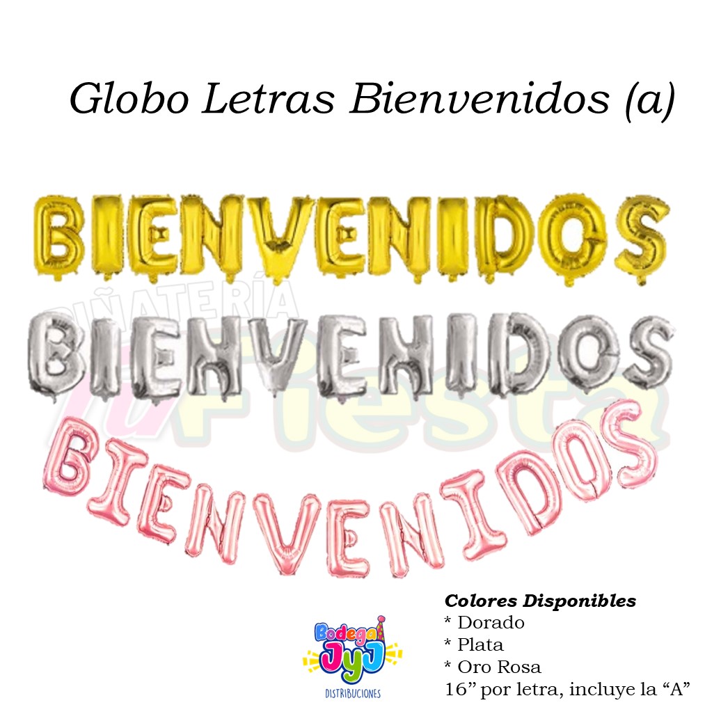 GLOBO LETRAS BIENVENIDO / AS