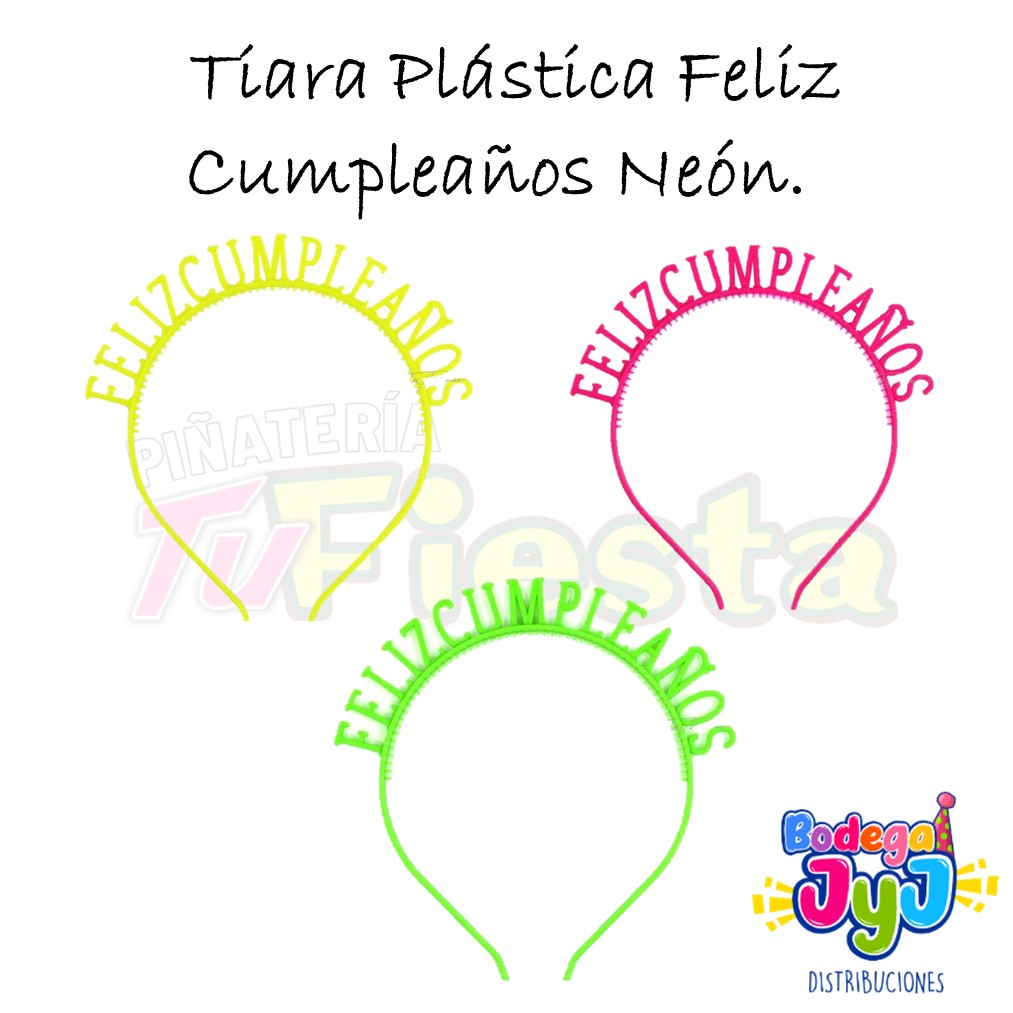 TIARA LETRAS FELIZ CUMPLEAÑOS NEÓN