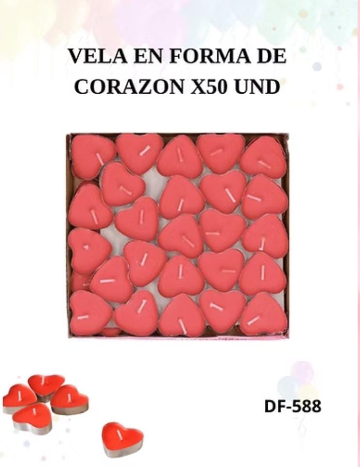VELA CORAZÓN EN CAJA CON PEBETERO