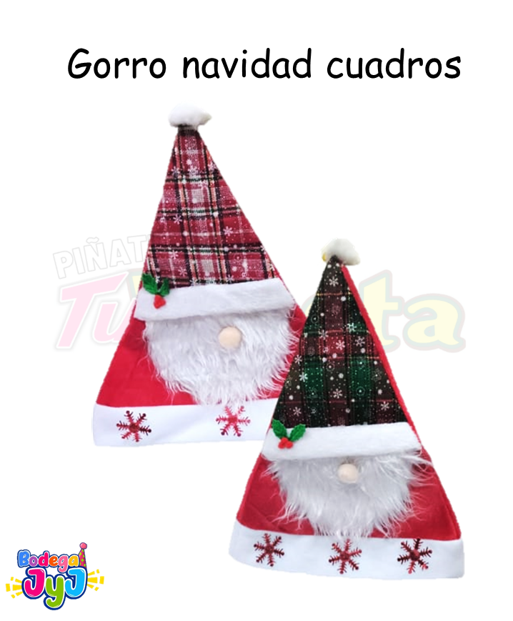 GORRO NAVIDAD CUADROS JW-247