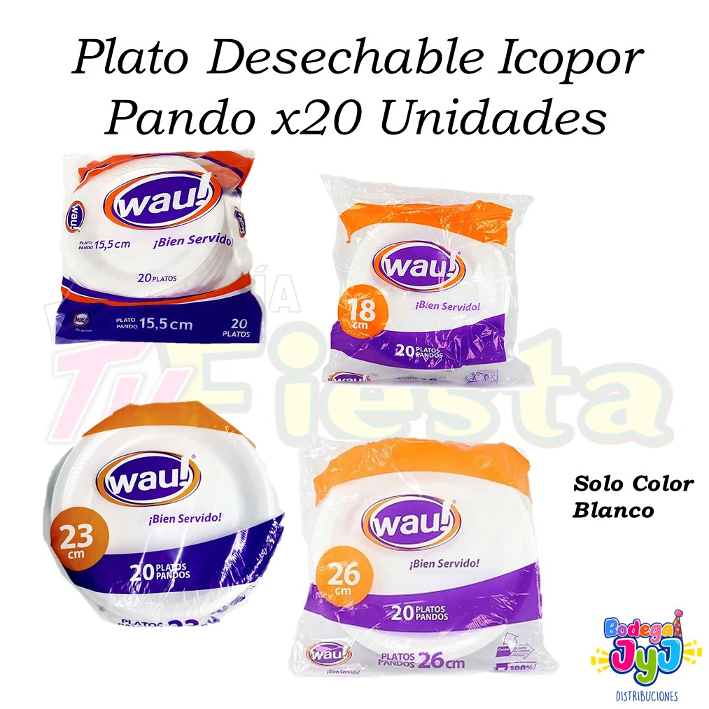 PLATO ICOPOR PANDO WAU! X20 UNIDADES
