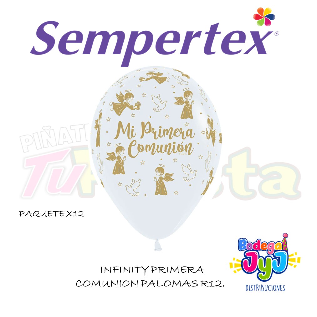 GLOBO INFINITY PRIMERA COMUNION PALOMAS SEMPERTEX