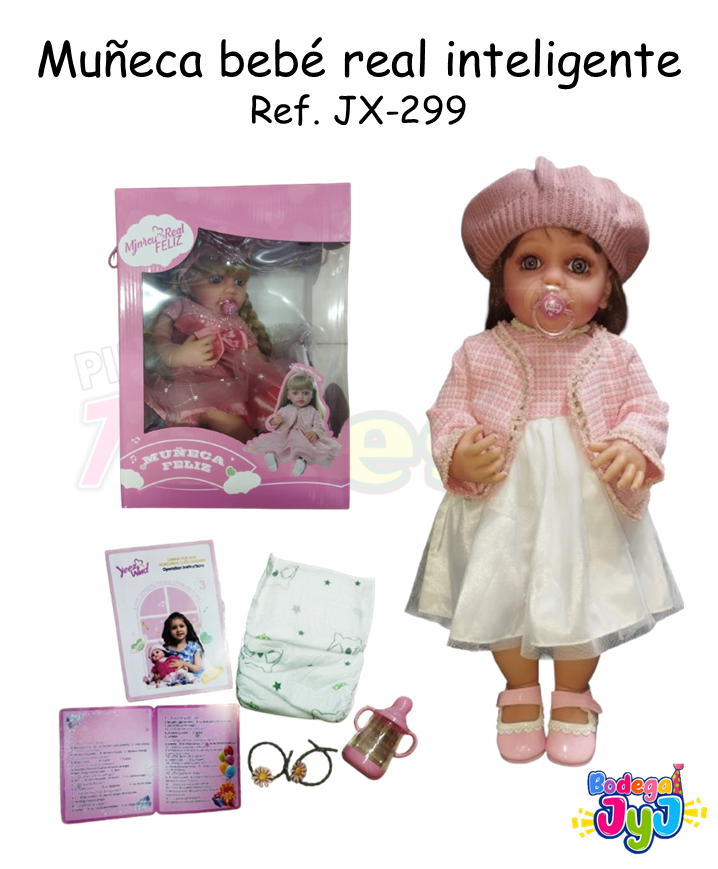 MUÑECA BEBE REAL INTELIGENTE CAJA JX-299