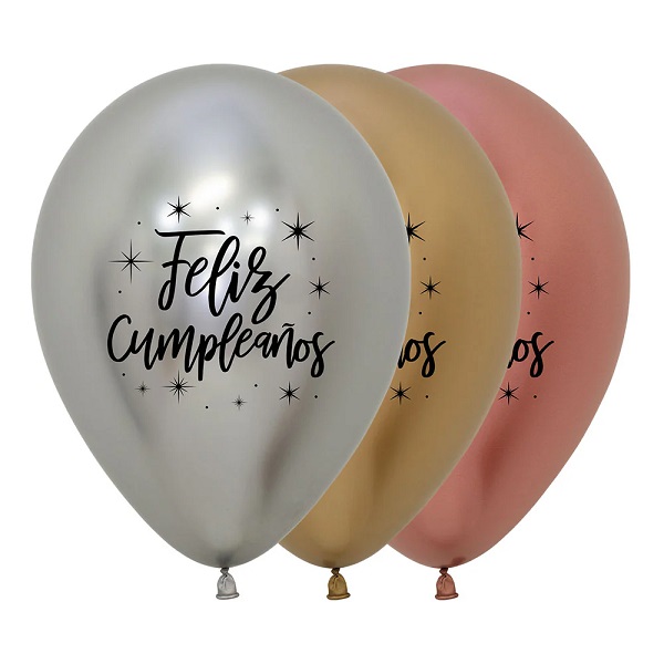 GLOBO FELIZ CUMPLEAÑOS RADIANTE REFLEX DELUXE SURTIDO SEMPERTEX