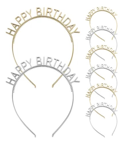 TIARA LETRAS HAPPY BIRTHDAY METALIZADA ECONOMICA