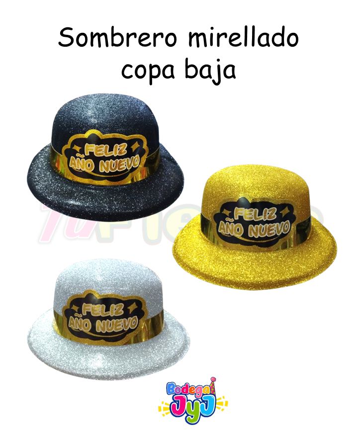 SOMBRERO MIRELLADO FELIZ AÑO COPA BAJA