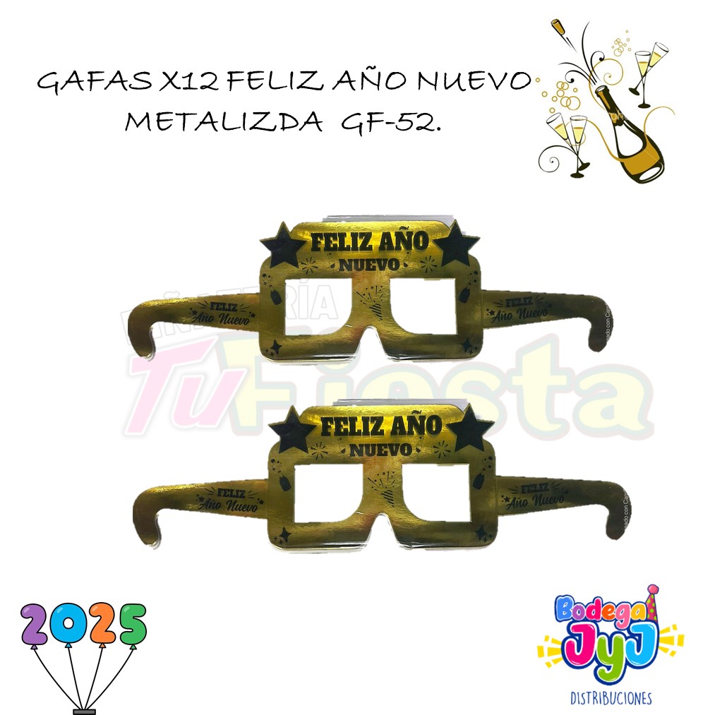 GAFAS CARTON X6 FELIZ AÑO