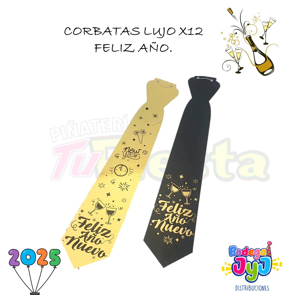 CORBATAS LUJO X12 FELIZ AÑO