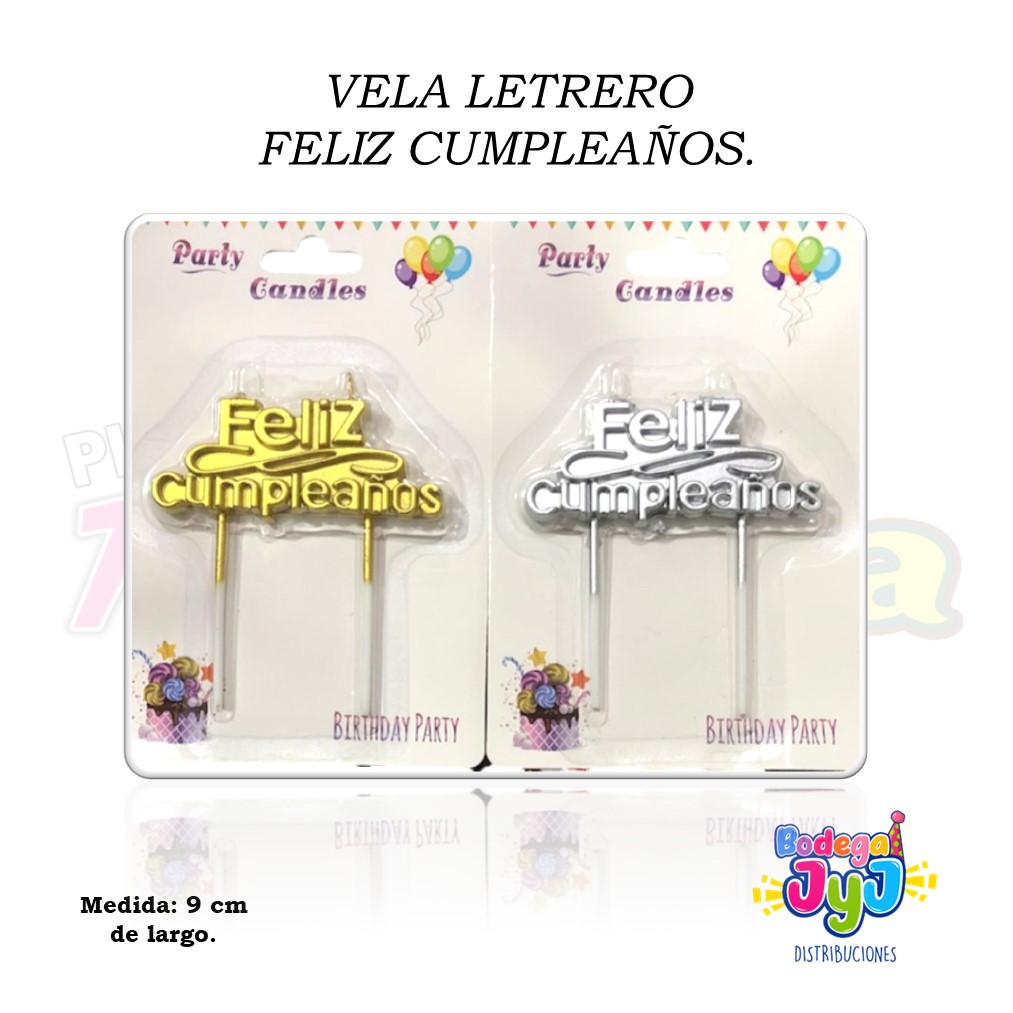 VELA LETRERO FELIZ CUMPLEAÑOS