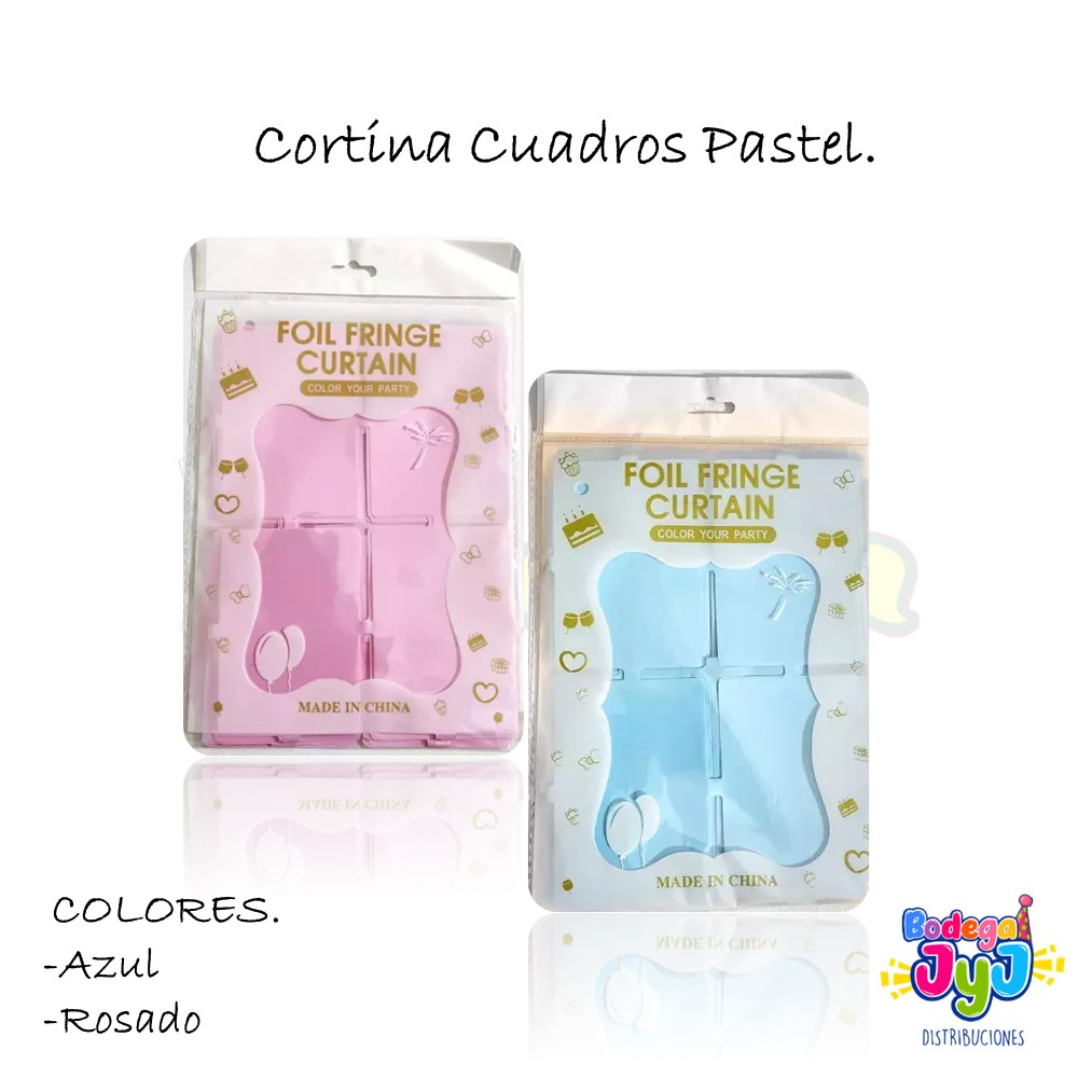 CORTINA CUADROS PASTEL