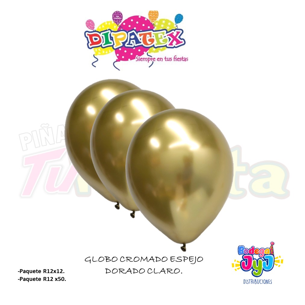 GLOBO CROMADO ESPEJO DIPATEX DORADO CLARO.