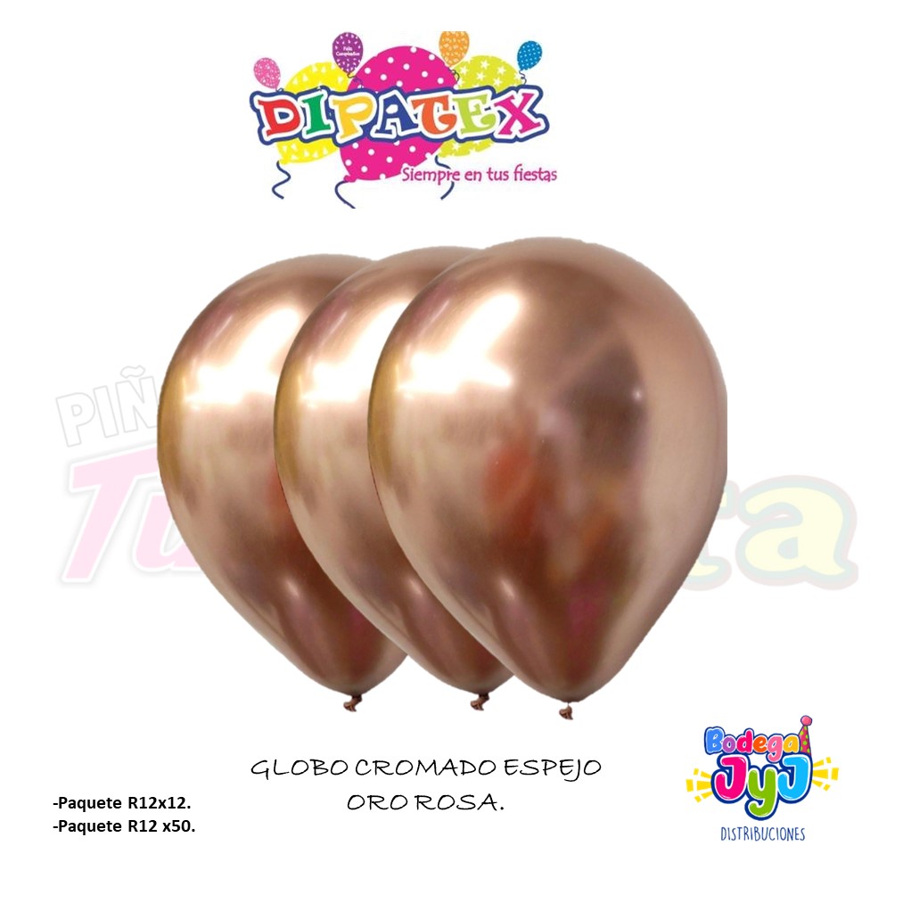 GLOBO CROMADO ESPEJO DIPATEX ORO ROSA.