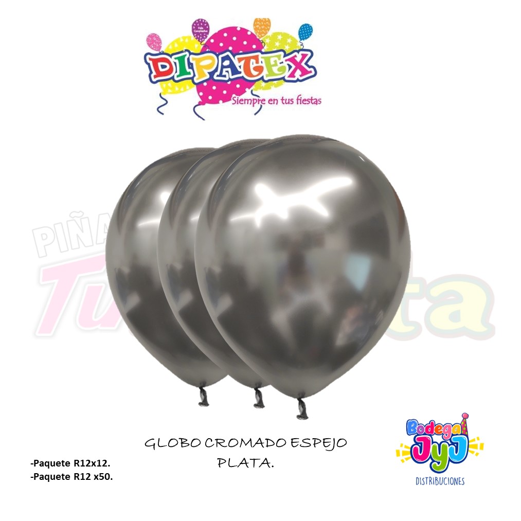 GLOBO CROMADO ESPEJO DIPATEX PLATA.