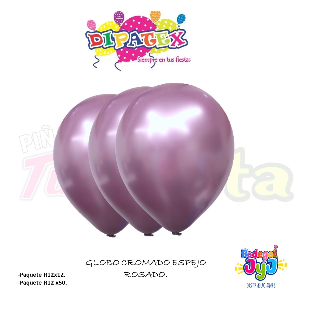 GLOBO CROMADO ESPEJO DIPATEX ROSADO.